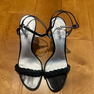 Charles David black Strappy heels women’s size 6.
